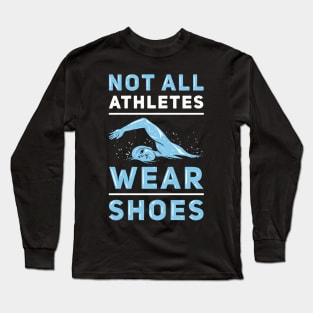 SWIMMING: Athletes Shoes Long Sleeve T-Shirt